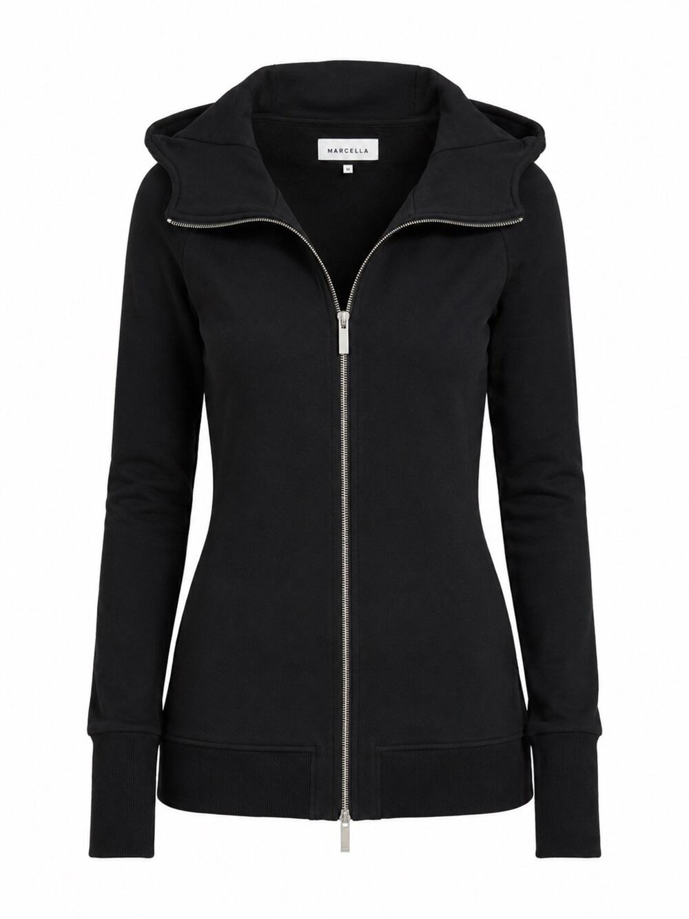 NWOT Marcella NYC Women’s Prospect Hoodie Black French Terry Cotton Zip Up